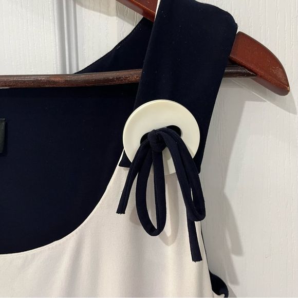 Frank Lyman blue and cream sleeveless dress size 6 - Picture 5 of 9